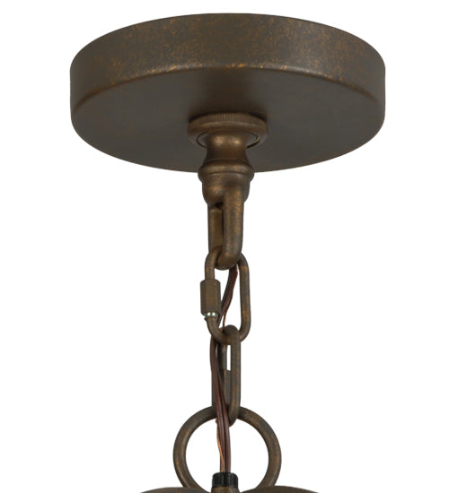 Meyda Lighting Marin 22" 6-Light Gilded Tobacco Pendant Light With Clear Seeded Shade Glass
