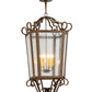 Meyda Lighting Marin 22" 6-Light Gilded Tobacco Pendant Light With Clear Seeded Shade Glass