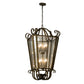 Meyda Lighting Marin 40" 8-Light Antique Iron Gate Pendant Light With Clear Seeded Shade Glass
