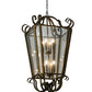Meyda Lighting Marin 40" 8-Light Antique Iron Gate Pendant Light With Clear Seeded Shade Glass