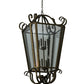 Meyda Lighting Marin 40" 8-Light Antique Iron Gate Pendant Light With Clear Seeded Shade Glass