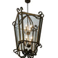Meyda Lighting Marin 40" 8-Light Antique Iron Gate Pendant Light With Clear Seeded Shade Glass