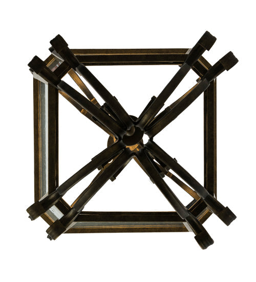 Meyda Lighting Marin 40" 8-Light Antique Iron Gate Pendant Light With Clear Seeded Shade Glass