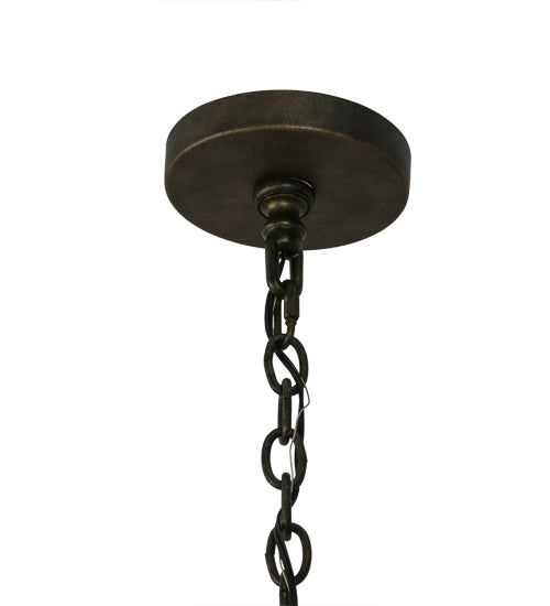 Meyda Lighting Marin 40" 8-Light Antique Iron Gate Pendant Light With Clear Seeded Shade Glass