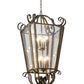 Meyda Lighting Marin 40" 8-Light Antique Iron Gate Pendant Light With Clear Seeded Shade Glass