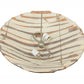 Meyda Lighting Marina 21" 2-Light Nickel Inverted Pendant Light With Fused Beige & Amber Shade Glass