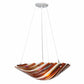 Meyda Lighting Marina 21" 2-Light Nickel Inverted Pendant Light With Fused Beige & Amber Shade Glass