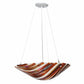 Meyda Lighting Marina 21" 2-Light Nickel Inverted Pendant Light With Fused Beige & Amber Shade Glass