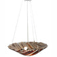 Meyda Lighting Marina 21" 2-Light Nickel Inverted Pendant Light With Fused Beige & Amber Shade Glass