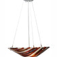 Meyda Lighting Marina 21" 2-Light Nickel Inverted Pendant Light With Fused Beige & Amber Shade Glass