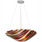 Meyda Lighting Marina 21" 2-Light Nickel Inverted Pendant Light With Fused Beige & Amber Shade Glass