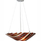 Meyda Lighting Marina 21" 2-Light Nickel Inverted Pendant Light With Fused Beige & Amber Shade Glass