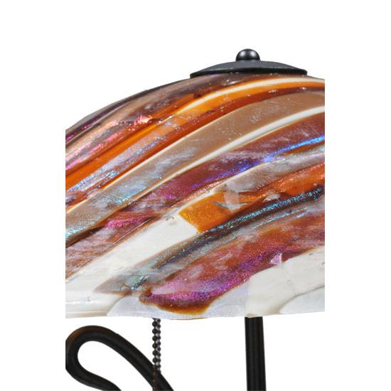 Meyda Lighting Marina 28" 3-Light Black Table Lamp With Multi-Colored Shade Glass