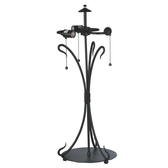 Meyda Lighting Marina 28" 3-Light Black Table Lamp With Multi-Colored Shade Glass
