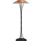 Meyda Lighting Marina 66" 3-Light Black Wrought Iron Curved Arm Floor Lamp With Multi-Colored Iridescent Shade Glass