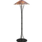 Meyda Lighting Marina 66" 3-Light Black Wrought Iron Curved Arm Floor Lamp With Multi-Colored Iridescent Shade Glass