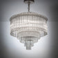 Meyda Lighting Marquee 24" 8-Light Sparkle Silver Supreme Pendant Light With Clear Shade Glass
