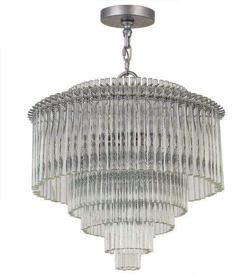 Meyda Lighting Marquee 24" 8-Light Sparkle Silver Supreme Pendant Light With Clear Shade Glass