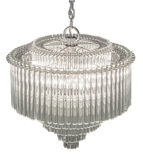 Meyda Lighting Marquee 24" 8-Light Sparkle Silver Supreme Pendant Light With Clear Shade Glass