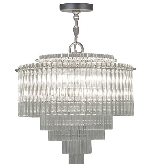 Meyda Lighting Marquee 24" 8-Light Sparkle Silver Supreme Pendant Light With Clear Shade Glass