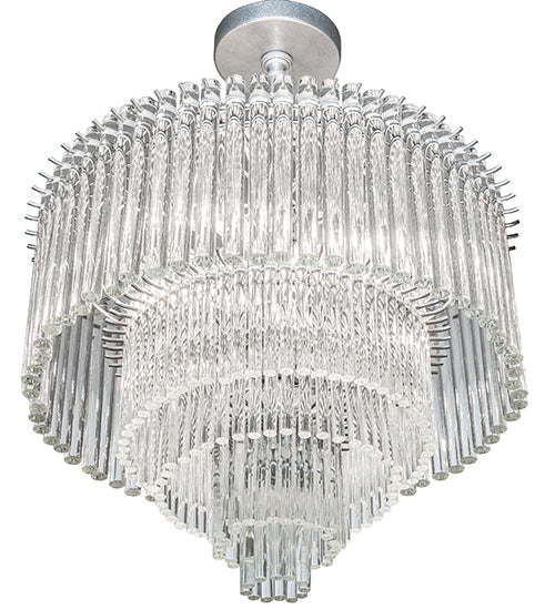 Meyda Lighting Marquee 24" 8-Light Sparkle Silver Supreme Pendant Light With Clear Shade Glass