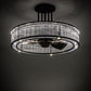 Meyda Lighting Marquee 36" 5-Light LED Oil Rubbed Bronze Gural Chandelier With Clear Shade Glass and Fan