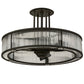 Meyda Lighting Marquee 36" 5-Light LED Oil Rubbed Bronze Gural Chandelier With Clear Shade Glass and Fan