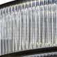 Meyda Lighting Marquee 36" 5-Light LED Oil Rubbed Bronze Gural Chandelier With Clear Shade Glass and Fan