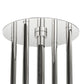 Meyda Lighting Marquee 36" LED Polished Stainless Steel Chandelier With Clear Shade Glass and Fan