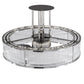 Meyda Lighting Marquee 36" LED Polished Stainless Steel Chandelier With Clear Shade Glass and Fan