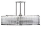 Meyda Lighting Marquee 36" LED Polished Stainless Steel Chandelier With Clear Shade Glass and Fan