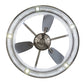 Meyda Lighting Marquee 36" LED Polished Stainless Steel Chandelier With Clear Shade Glass and Fan