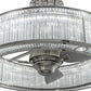 Meyda Lighting Marquee 36" LED Polished Stainless Steel Chandelier With Clear Shade Glass and Fan