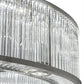 Meyda Lighting Marquee 36" LED Polished Stainless Steel Chandelier With Clear Shade Glass and Fan