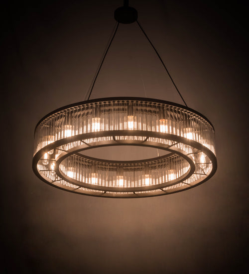 Meyda Lighting Marquee 41" 16-Light Oil Rubbed Bronze Pendant Light With Clear Crystal Idalight Shade Glass