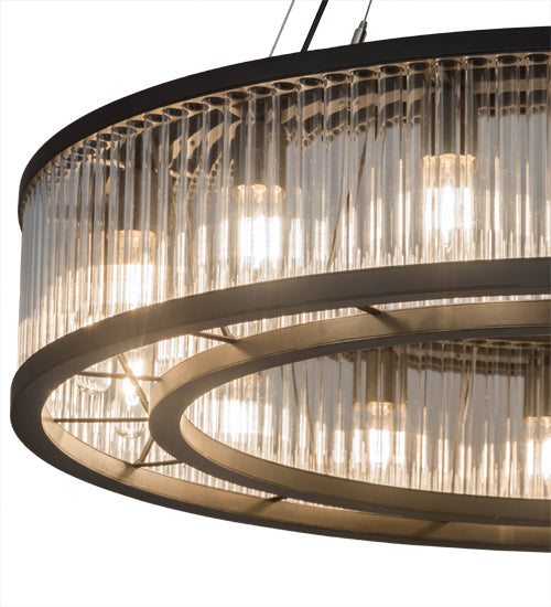 Meyda Lighting Marquee 41" 16-Light Oil Rubbed Bronze Pendant Light With Clear Crystal Idalight Shade Glass