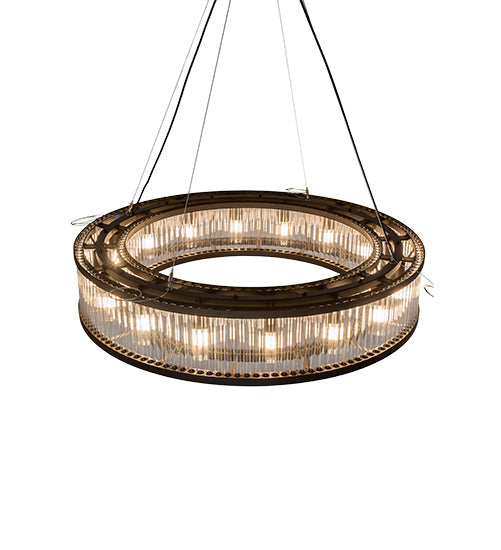 Meyda Lighting Marquee 41" 16-Light Oil Rubbed Bronze Pendant Light With Clear Crystal Idalight Shade Glass