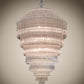 Meyda Lighting Marquee 42" 18-Light Sparkle Silver Pendant Light With Clear Crystal Rods Shade Glass