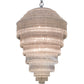 Meyda Lighting Marquee 42" 18-Light Sparkle Silver Pendant Light With Clear Crystal Rods Shade Glass