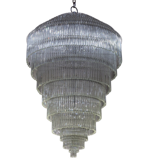 Meyda Lighting Marquee 48" 24-Light Sparkle Silver Supreme Chandelier With Clear Polished Rods Shade Glass