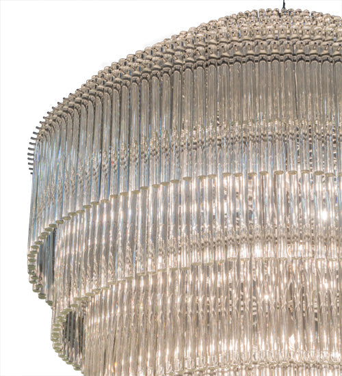 Meyda Lighting Marquee 48" 24-Light Sparkle Silver Supreme Chandelier With Clear Polished Rods Shade Glass