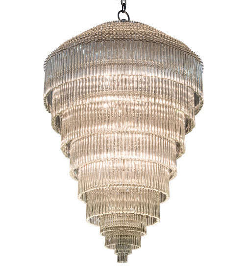 Meyda Lighting Marquee 48" 24-Light Sparkle Silver Supreme Chandelier With Clear Polished Rods Shade Glass