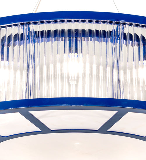 Meyda Lighting Marquee 50" 12-Light Aquamarine Blue Pendant Light With Clear Idalight Tube Shade
