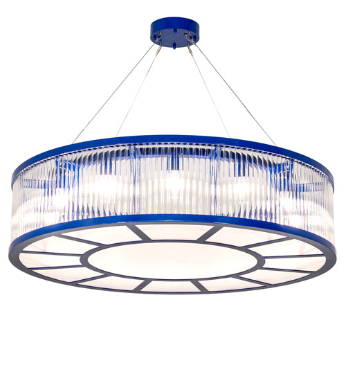 Meyda Lighting Marquee 50" 12-Light Aquamarine Blue Pendant Light With Clear Idalight Tube Shade