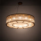 Meyda Lighting Marquee 50" 12-Light Matte Buttered Brass Pendant Light With Crystal Idalight & Contrail Mist Idalight Shade