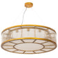 Meyda Lighting Marquee 50" 12-Light Matte Buttered Brass Pendant Light With Crystal Idalight & Contrail Mist Idalight Shade
