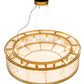 Meyda Lighting Marquee 50" 12-Light Matte Buttered Brass Pendant Light With Crystal Idalight & Contrail Mist Idalight Shade