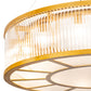 Meyda Lighting Marquee 50" 12-Light Matte Buttered Brass Pendant Light With Crystal Idalight & Contrail Mist Idalight Shade