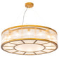 Meyda Lighting Marquee 50" 12-Light Matte Buttered Brass Pendant Light With Crystal Idalight & Contrail Mist Idalight Shade