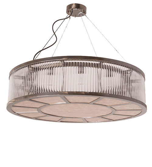 Meyda Lighting Marquee 50" 12-Light Transparent Pastel Black Pendant Light With Clear & Silver Mica Shade Glass